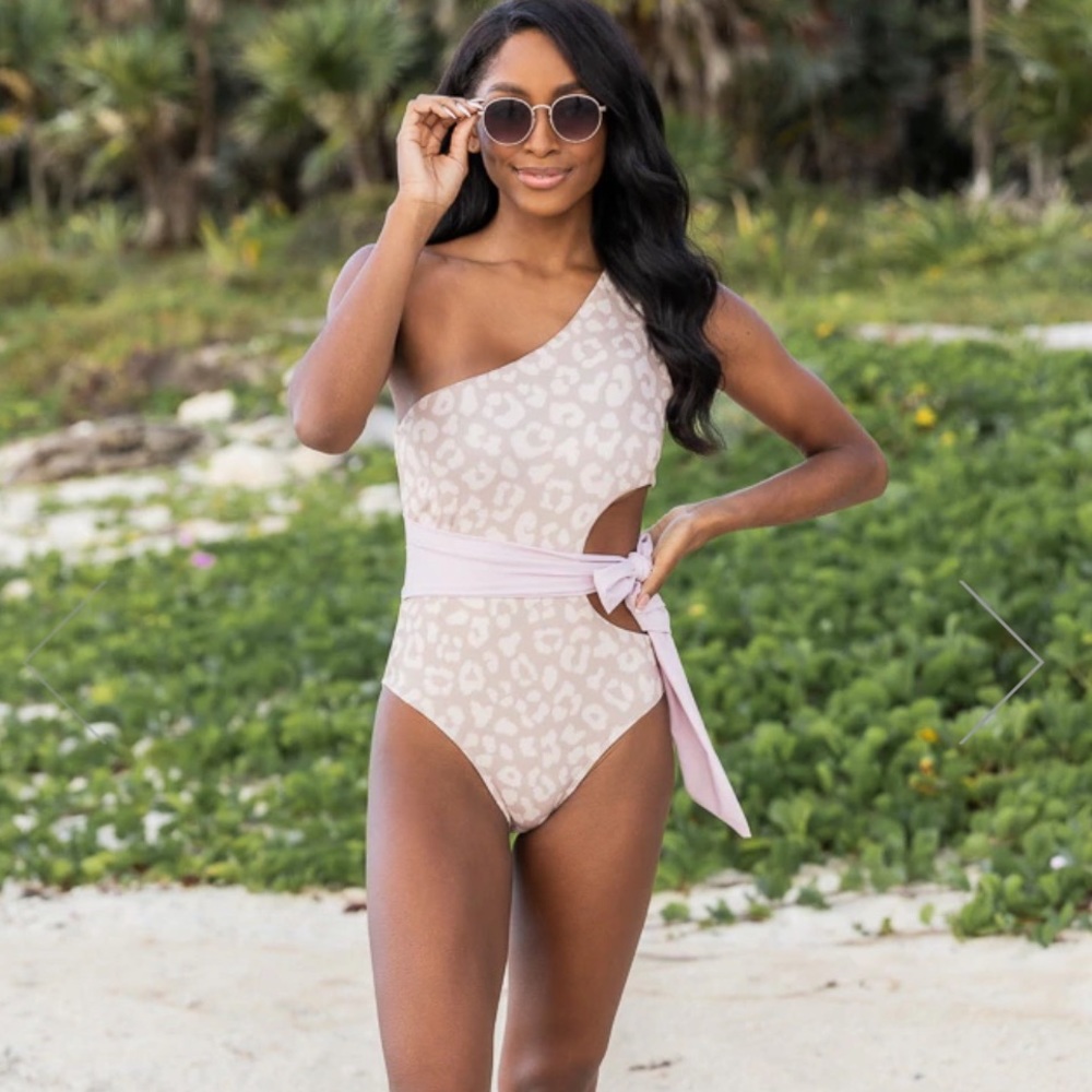 Pink Lily One Piece Swimsuit - XS